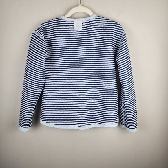 J.Crew Factory Reversible Pullover Sweatshirt XS Blue Striped Quilted NWT Cozy - Picture 8 of 16